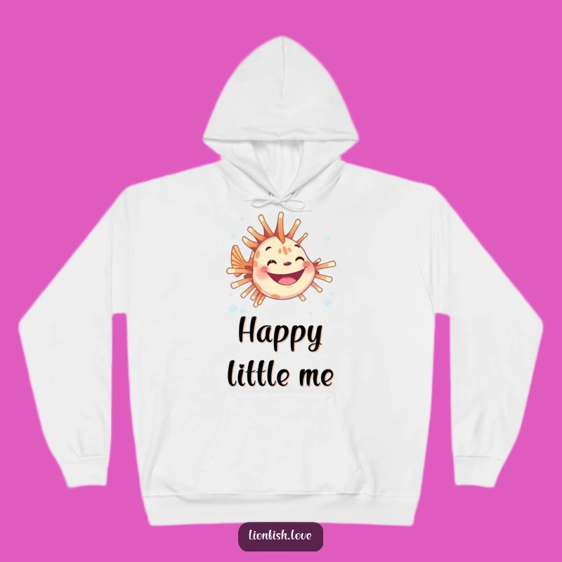 Funny Joyful Lionfish Hoodie: Cozy Grin & Bubble Design for Gifts