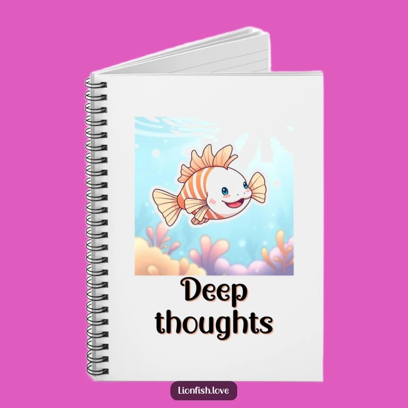 Funny Happy Lionfish Notebook: Jot Down Ideas with Ocean Smiles