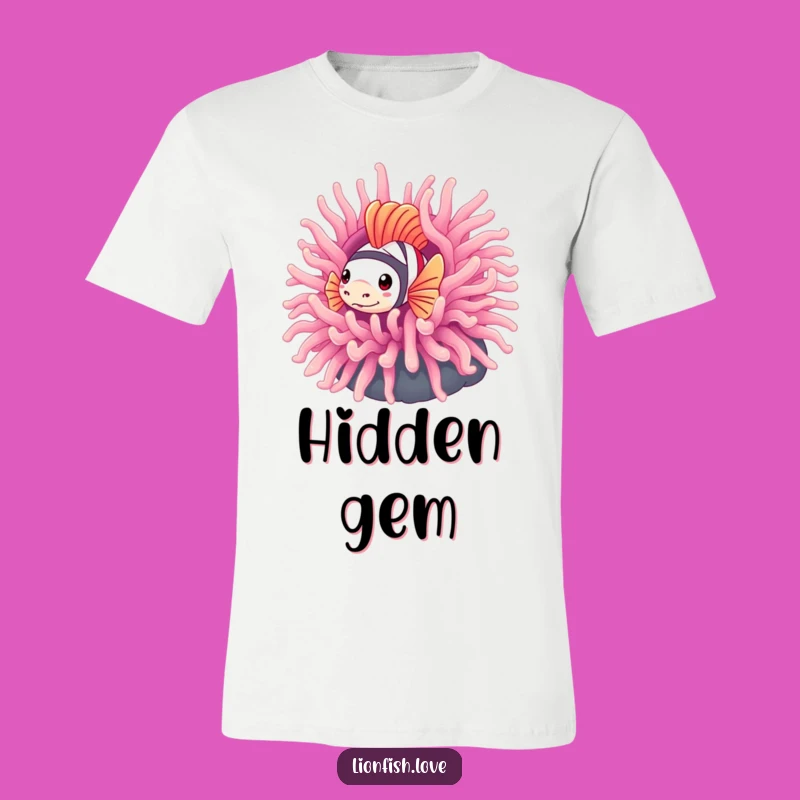 Funny Shy Lionfish T-Shirt: Hide and Seek Ocean Humor Apparel